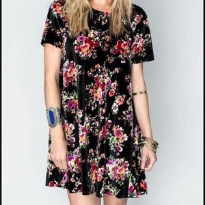 Show Me Your Mumu Black Floral Velvet Mini Dress
